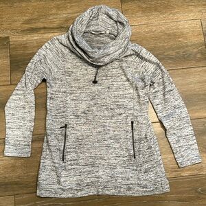 Soft Surroundings heathered gray cowl neck top size small